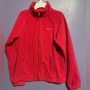 Women’s Columbia Hot Pink Fleece Long Sleeve Full Zip Jacket Size Medium